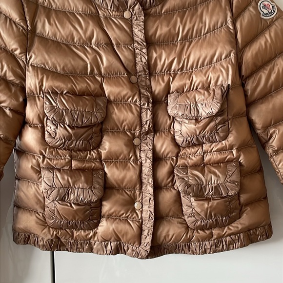 Moncler Tan Cropped Down Jacket - Picture 4 of 15